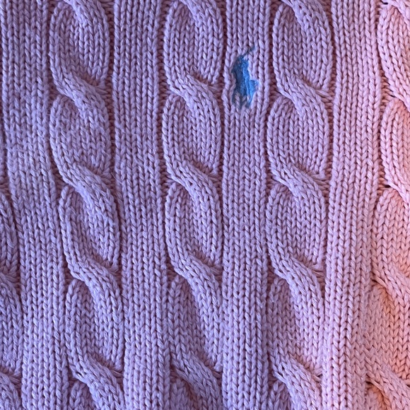 Pink Ralph Lauren Cable-knit Cotton Crewneck Sweater XS - Picture 3 of 4
